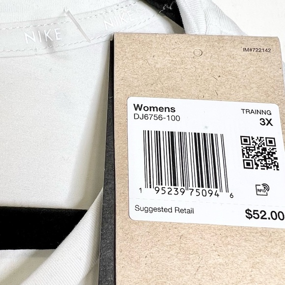 Nike Dri-FIT One Luxe Women's Twist Cropped Short-Sleeve Top  White Size 3X - Picture 4 of 7